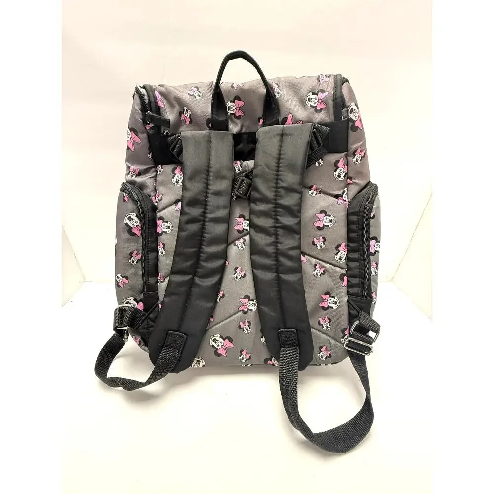 Disney Baby Minnie Mouse Diaper Bag Backpack Insulated Travel Bag Gray Pink